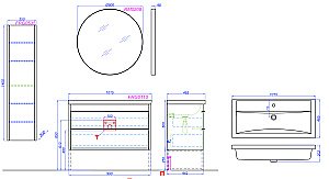 Тумба с раковиной Aqwella Fargo T10/DB для ванной в интернет-магазине Sanbest