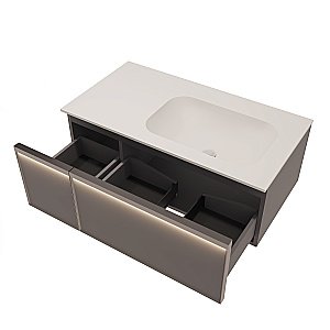 Тумба с раковиной Vincea Elise 100 VMC-4EL100MG/VCB-4EL100MW серый матовый для ванной в интернет-магазине Sanbest