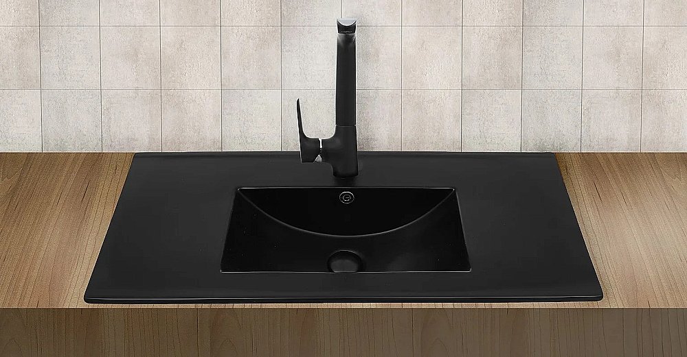 Раковина WeltWasser WW DEILBACH 7517- 90 MT- BL черная матовая купить в интернет-магазине Sanbest