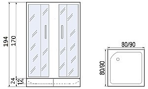 Душевой уголок с поддоном River MORAVA 90/24 MT купить в интернет-магазине Sanbest
