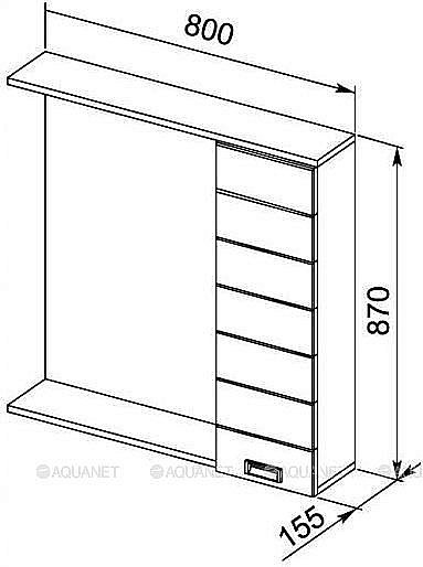 Зеркало со шкафом Aquanet Доминика 80 белое в ванную от интернет-магазине сантехники Sanbest