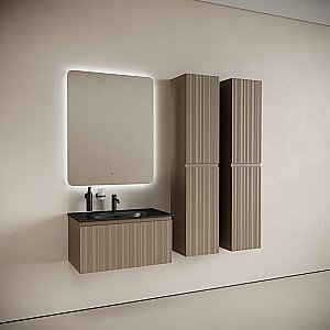 Тумба с раковиной Sancos CODE CD80GB/CN13002MB 80 серо - бежевый для ванной в интернет-магазине Sanbest