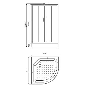 Душевая кабина Parly Tomorrow EF831, стекло 4 мм, тропический душ, ABS-пластик купить в интернет-магазине Sanbest