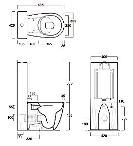 Унитаз Simas Vignoni безободковый, с напольным бачком, с крышкой микролифт купить в интернет-магазине Sanbest