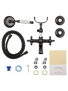 Смеситель для ванны с душем WONZON & WOGHAND RETRO, Темный графит (WW-88639020-BGM) купить в интернет-магазине сантехники Sanbest