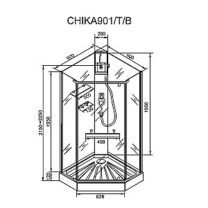 Душевая кабина CeruttiSpa CHIKA901B 90x90 купить в интернет-магазине Sanbest