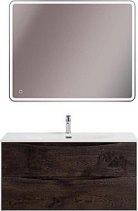 Тумба с раковиной BelBagno MARINO-CER-N-1000-2C-SO-RNG-P Rovere Nature Grigio для ванной в интернет-магазине Sanbest