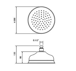Верхний душ Migliore Roma ML.ROM-35.630.CR хром купить в интернет-магазине сантехники Sanbest