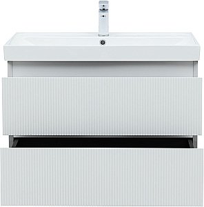 Тумба с раковиной Aquanet Альтера 337156 80 белый матовый для ванной в интернет-магазине Sanbest