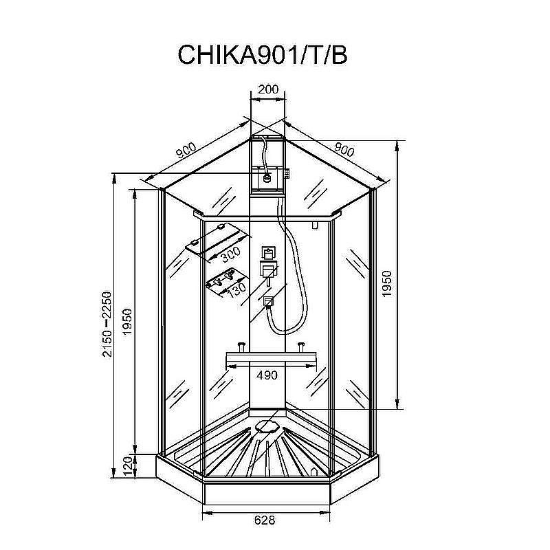 Душевая кабина CeruttiSpa CHIKA901B 90x90 купить в интернет-магазине Sanbest