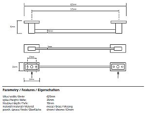 Полотенцедержатель Bemeta Plaza 118104042 купить в интернет-магазине сантехники Sanbest