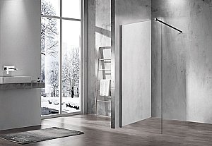 Душевое ограждение Vincea Walk-In VSW-1H600CLB 60x200 профиль черный/стекло прозрачное купить в интернет-магазине Sanbest