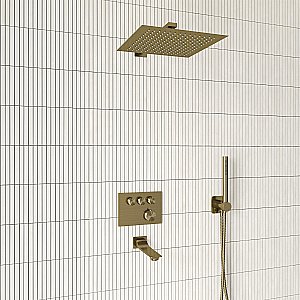 Душевая система WasserKraft Aisch A5558.180.198.285.194.286.174 Thermo матовое золото купить в интернет-магазине сантехники Sanbest