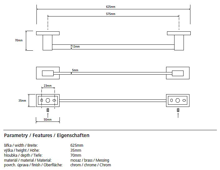 Полотенцедержатель Bemeta Plaza 118104042 купить в интернет-магазине сантехники Sanbest
