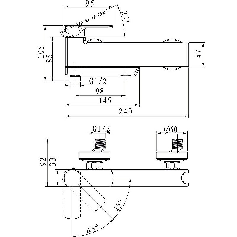 Смеситель для ванны Kaiser Saga 53022 купить в интернет-магазине сантехники Sanbest
