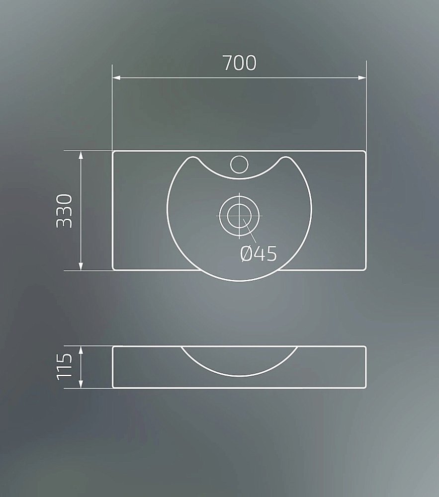 Раковина подвесная Gid 70 STR 4280C 61114 белая купить в интернет-магазине Sanbest
