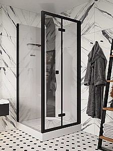 Душевая кабина Ceruttispa BELLA 11100 стекло прозрачное/профиль черный матовый купить в интернет-магазине Sanbest