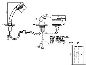 Смеситель на борт ванны RAV-Slezak DUNAJ D474.5YZ золото купить в интернет-магазине сантехники Sanbest