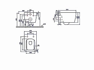 Унитаз Boheme Zen 967-2-WM с инсталяцией и кнопкой 665-B белый матовый/черный, безободковый, с функцией биде купить в интернет-магазине Sanbest