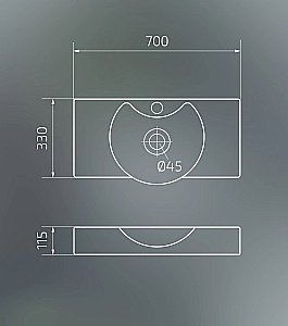Раковина подвесная Gid 70 STR 4280C 61114 белая купить в интернет-магазине Sanbest