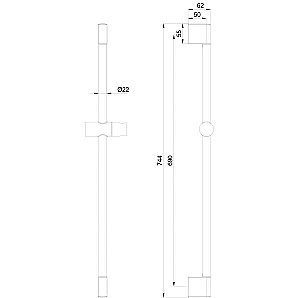 Душевая штанга WONZON & WOGHAND, Белый матовый (WW-SL03-MW) купить в интернет-магазине сантехники Sanbest
