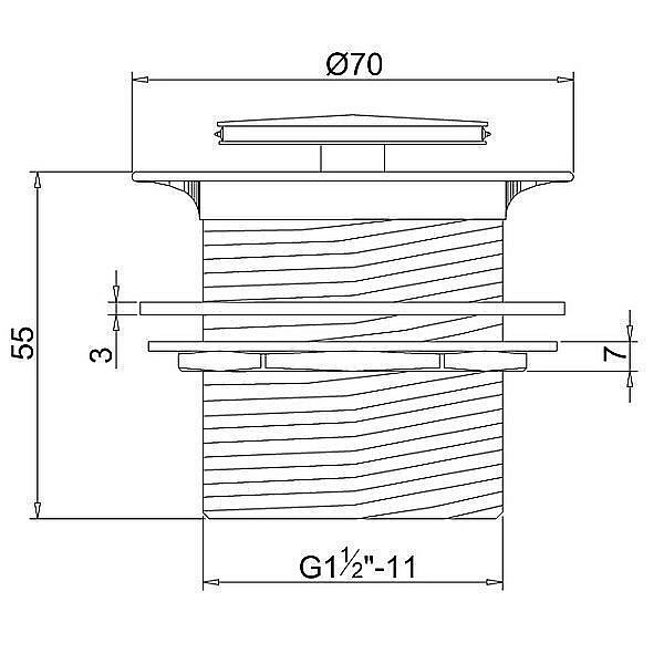 Слив-автомат для ванной Burlington CW1 купить в интернет-магазине сантехники Sanbest