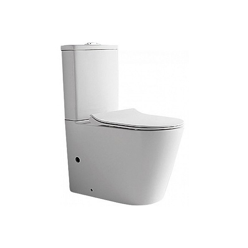 Унитаз напольный Ceramalux NS-2178 белый, безободковый, с бачком, с крышкой микролифт купить в интернет-магазине Sanbest