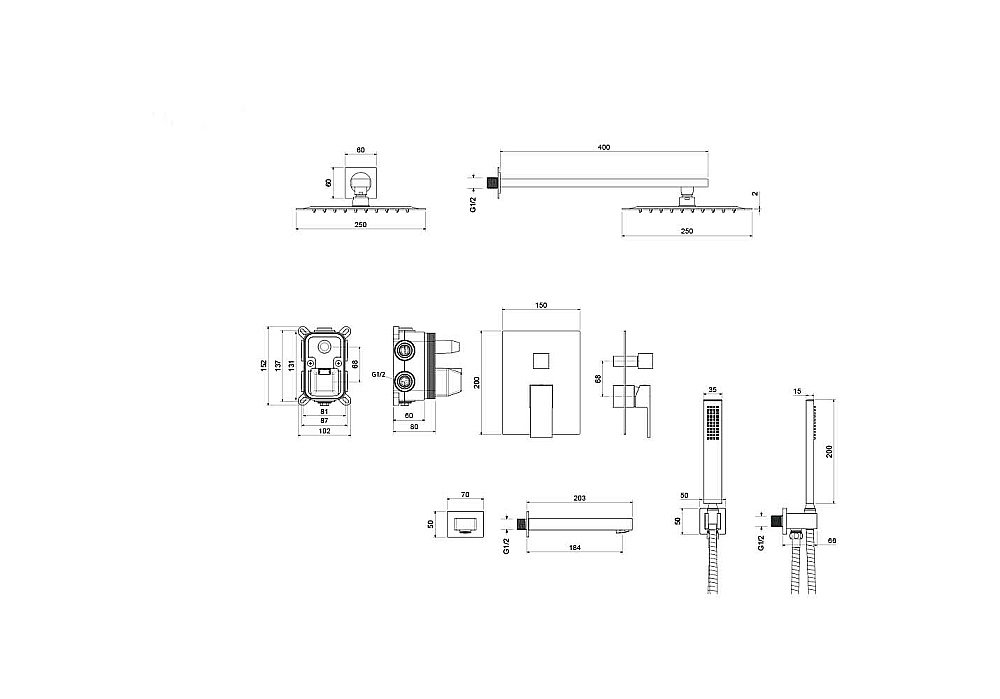 Душевая система Aquatek Либра AQ1673MB черная матовая купить в интернет-магазине сантехники Sanbest