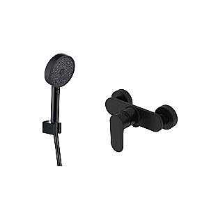 Cмеситель для душа Aquatek НИКА Set 2 в 1 (AQ1860MB+AQ2030MB) черный матовый купить в интернет-магазине сантехники Sanbest