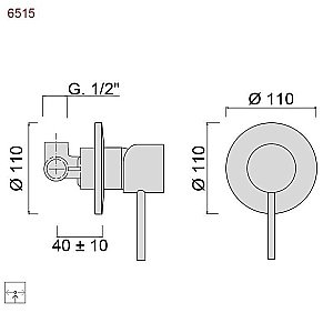 Смеситель для душа Giulini Futuro 6515O золото купить в интернет-магазине сантехники Sanbest