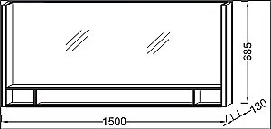 Зеркало с подсветкой Jacob Delafon TERRACE EB1184-NF 150 в ванную от интернет-магазине сантехники Sanbest
