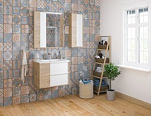 Тумба с раковиной Акватон Бостон 75 дуб эврика для ванной в интернет-магазине Sanbest