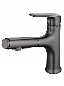 Смеситель для раковины с выдвижным изливом WONZON & WOGHAND WW-AE4151-BGG темный графит купить в интернет-магазине сантехники Sanbest