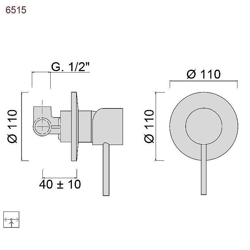 Смеситель для душа Giulini Futuro 6515O золото купить в интернет-магазине сантехники Sanbest