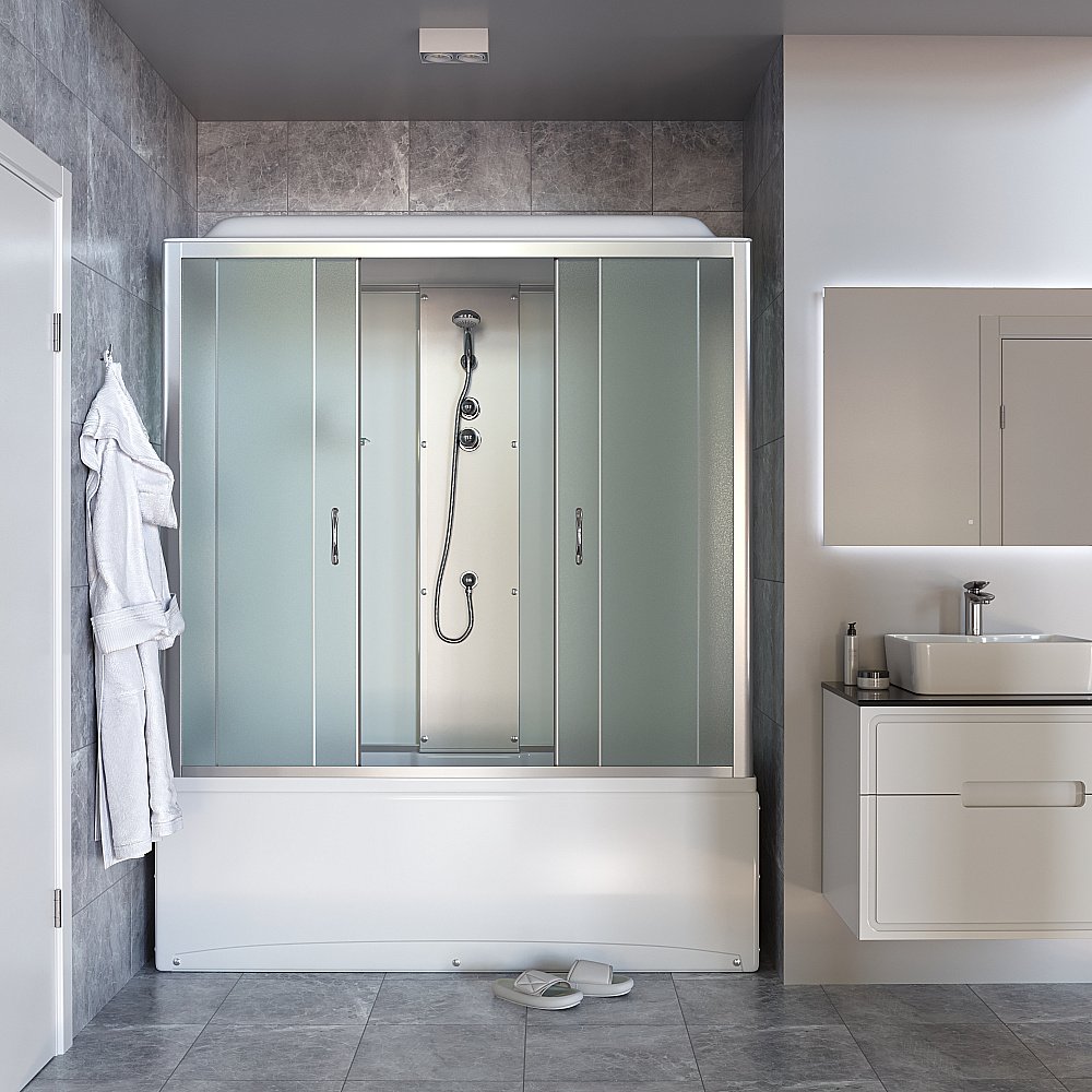 Душевой бокс Taliente TA-15070M 150х70 стекло рифленое купить в интернет-магазине Sanbest