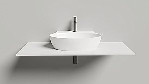 Раковина Salini ALDA WALL 01 140311G 58 из искусственного камня S-Sense, белая глянцевая купить в интернет-магазине Sanbest