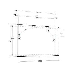 Зеркальный шкаф Акватон Лондри 1A267302LH010 100 купить в интернет-магазине сантехники Sanbest