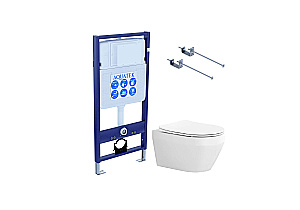 Унитаз подвесной Aquatek ЛИБРА AQ1505T-00 белый, безободковый, с крышкой микролифт, слив-торнадо купить в интернет-магазине Sanbest