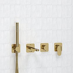 Смеситель для ванны WasserKRAFT Neckar SET2854 золото купить в интернет-магазине сантехники Sanbest