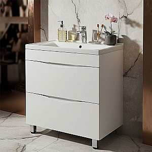 Тумба с раковиной Loranto Santorini 80 CS00105573 белая для ванной в интернет-магазине Sanbest
