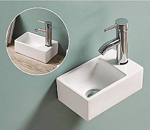 Раковина Ceramalux N 29,5 9048GT белая купить в интернет-магазине Sanbest