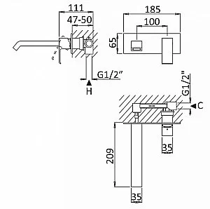 Смеситель для раковины Cezares Porta BLI-SR купить в интернет-магазине сантехники Sanbest