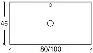 Столешница Armadi Art Vallessi 851-080-46 белая для ванной в интернет-магазине сантехники Sanbest