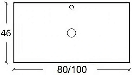 Столешница Armadi Art Vallessi 851-080-46 белая для ванной в интернет-магазине сантехники Sanbest