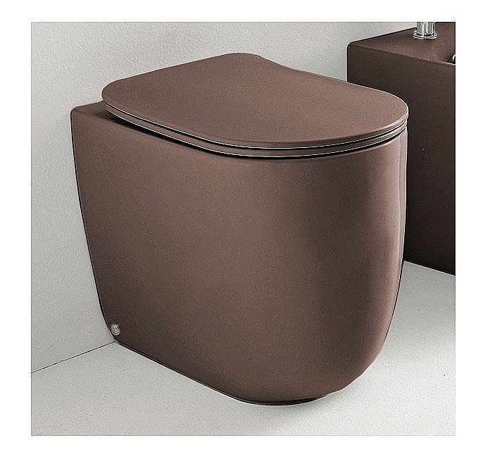 Унитаз приставной Kerasan Nolita 5318 Borgogna matt, безободковый купить в интернет-магазине Sanbest