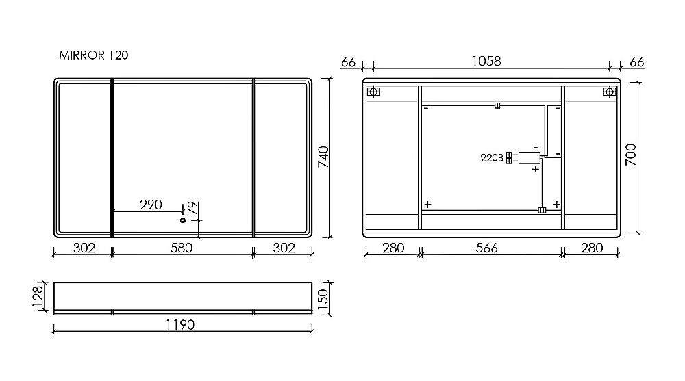 Зеркальный шкаф Sancos Mirror MI120EG дуб галифакс натуральный купить в интернет-магазине сантехники Sanbest