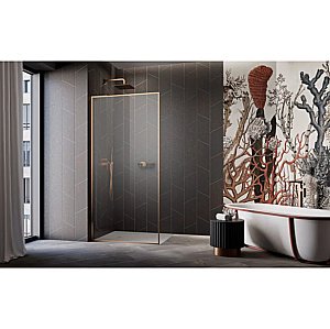 Душевое ограждение Radaway Modo F SL Brushed Copper II 50 стекло прозрачное/профиль брашированная медь купить в интернет-магазине Sanbest