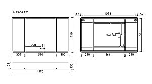 Зеркальный шкаф Sancos Mirror MI120EG дуб галифакс натуральный купить в интернет-магазине сантехники Sanbest