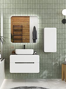 Тумба с раковиной Art&Max AM-Genova-800-2C-SO-LN/AM-78109 Бетон лофт натуральный для ванной в интернет-магазине Sanbest