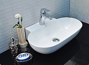Раковина накладная Gid Lago 56 N9234 51133 белая купить в интернет-магазине Sanbest
